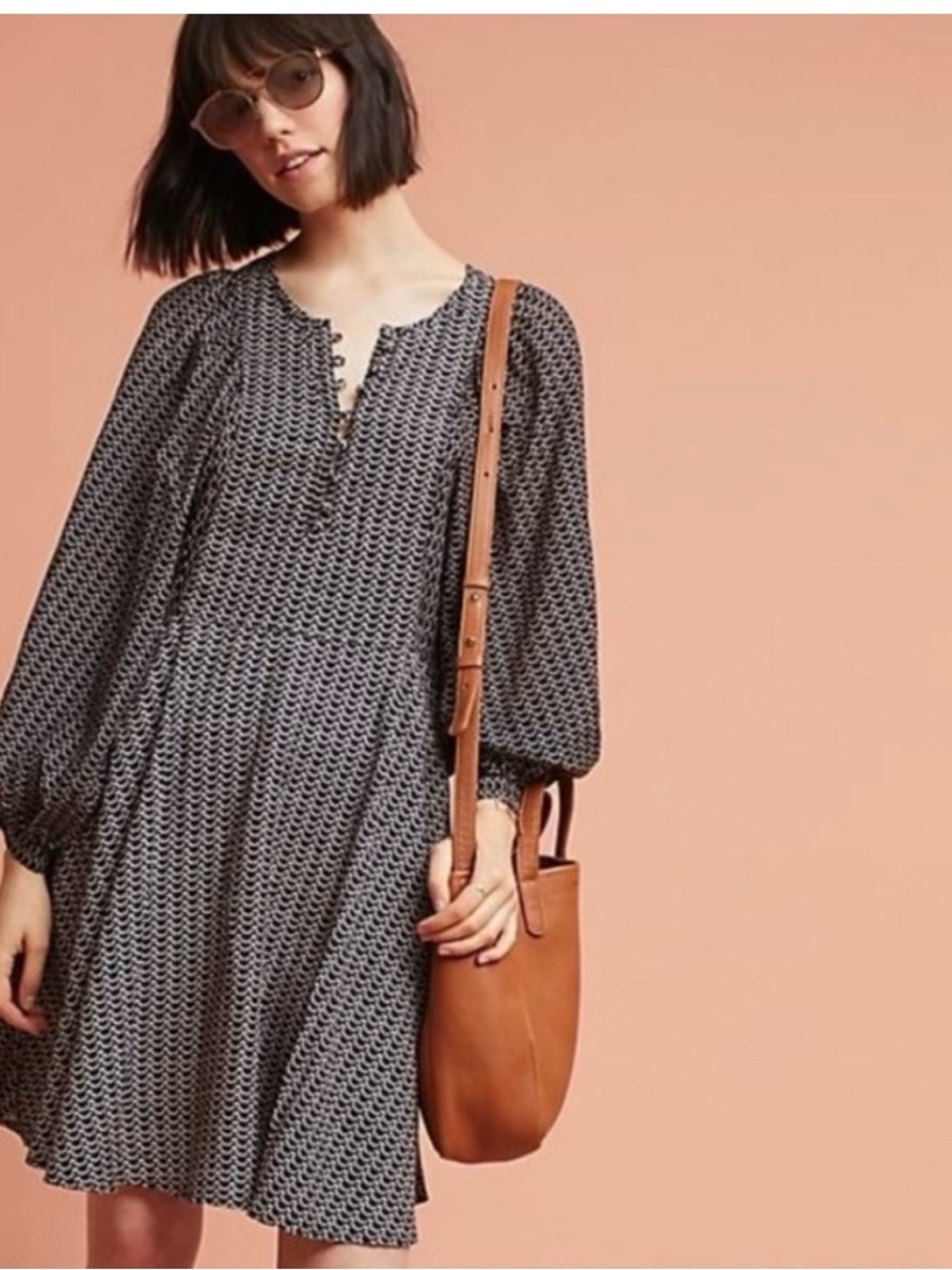 Maeve navy/ white Nilaya dress , puff long sleeve